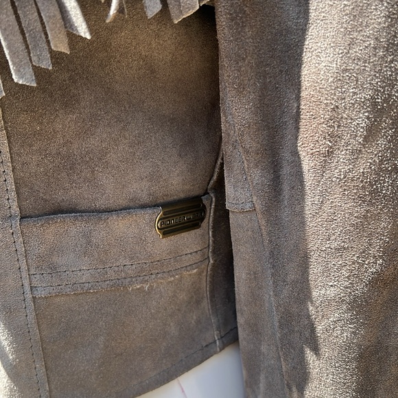 PIONEER Taupe Suede Fringe Blazer - Picture 5 of 12
